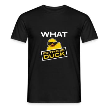 Quietscheente, Rubber Ducky, What the Duck, Enten - Männer T-Shirt - Schwarz - Vorne - AI Model Male 178 light (178cm)