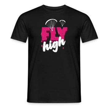 FLY high Gleitschirmfliegen Parapente - T-shirt homme - noir - Devant - AI Model Male 178 light (178cm)