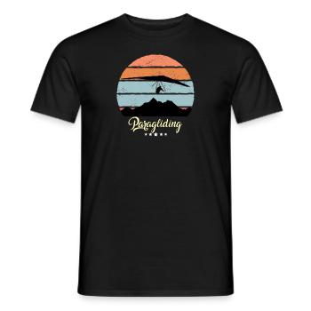 Parapente Gleitschirm Vintage Retro Sport - T-shirt homme - noir - Devant - AI Model Male 178 light (178cm)