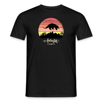 Ameisenbär Bär Vintage Retro Tiere Sonnenuntergang - Männer T-Shirt - Schwarz - Vorne - AI Model Male 178 light (178cm)
