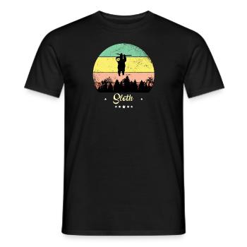 Faultier Vintage Retro Tiere Sonnenuntergang - Männer T-Shirt - Schwarz - Vorne - AI Model Male 178 light (178cm)