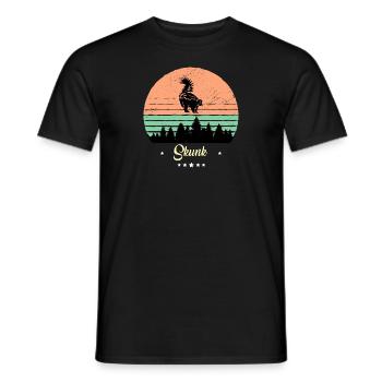 Skunk Vintage Rétro Animaux Coucher de soleil - T-shirt homme - noir - Devant - AI Model Male 178 light (178cm)