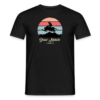 Skibob Motoneige Vintage Rétro Motoneiges - T-shirt homme - noir - Devant - AI Model Male 178 light (178cm)
