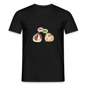 Guinea Pig I$HIG Wheek Meerschweinchen Sprache - Männer T-Shirt - Schwarz - Vorne - AI Model Male 178 light (178cm)
