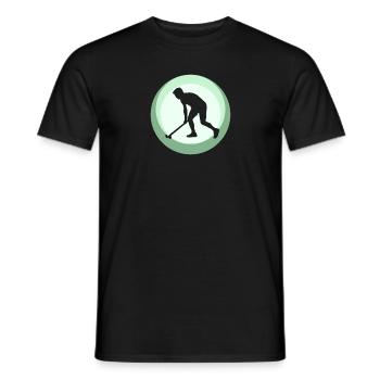 Field Hockey Stick Indoor Hockey - Men's T-Shirt - black - Front - AI Model Male 178 light (178cm)