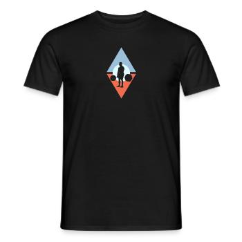 Gymnase d’haltérophilie - T-shirt homme - noir - Devant - AI Model Male 178 light (178cm)