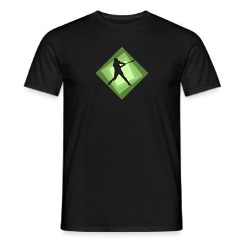 Softball Baseball Softball Bat - Men's T-Shirt - black - Front - AI Model Male 178 light (178cm)