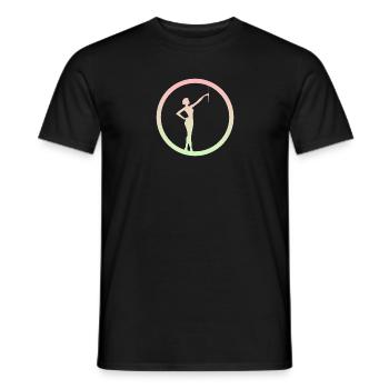 Tige de danse tournant virevoltant - T-shirt homme - noir - Devant - AI Model Male 178 light (178cm)