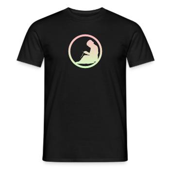 Crochet à l’aiguille de laine - T-shirt homme - noir - Devant - AI Model Male 178 light (178cm)