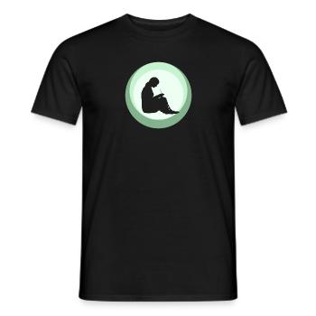 Aiguille à crochet laine - T-shirt homme - noir - Devant - AI Model Male 178 light (178cm)