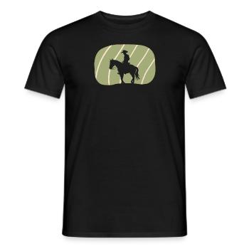Cowboy Sattel - Männer T-Shirt - Schwarz - Vorne - AI Model Male 178 light (178cm)