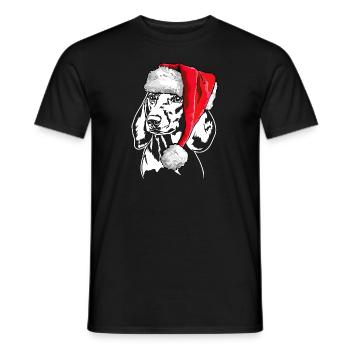 Santa Dachshund Dachshund Christmas Dogs Wilsigns - Men's T-Shirt - black - Front - AI Model Male 178 light (178cm)