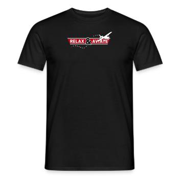 Relax & Aviate - Männer T-Shirt - Schwarz - Vorne - AI Model Male 178 light (178cm)