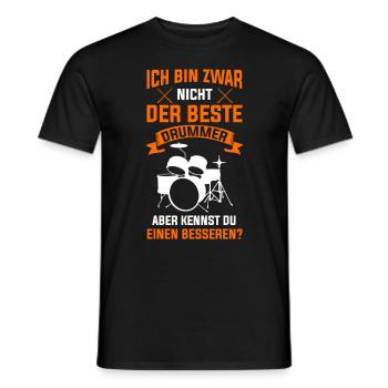 Drummer Schlagzeug Drumset Musiker Trommeln - Männer T-Shirt - Schwarz - Vorne - AI Model Male 178 light (178cm)