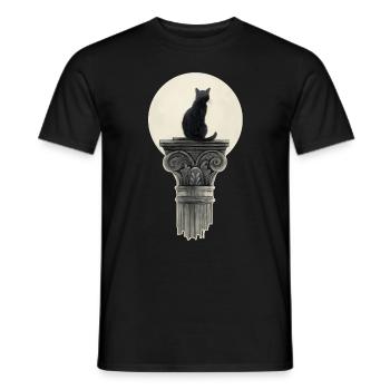 Schwarz Katze - Männer T-Shirt - Schwarz - Vorne - AI Model Male 178 light (178cm)