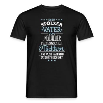 Ungeheuer fantastische 3 Töchter - Vater - Männer T-Shirt - Schwarz - Vorne - AI Model Male 178 light (178cm)