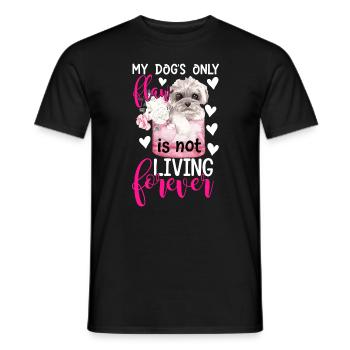 Only Flaw Of Shih Tzu Dog Funny Graphics - Men's T-Shirt - black - Front - AI Model Male 178 light (178cm)