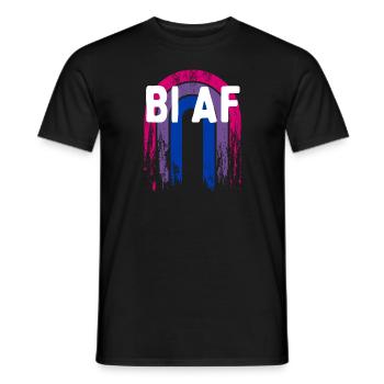 Bi AF Bisexuel LGBTQ Bi Pride LGBT Funny Pride - T-shirt homme - noir - Devant - AI Model Male 178 light (178cm)