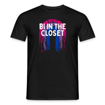 Bi dans le placard Bisexuel LGBTQ Bi Pride LGBT - T-shirt homme - noir - Devant - AI Model Male 178 light (178cm)