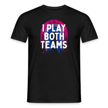 Je joue les deux équipes Bisexuel LGBTQ Bi Pride Dating - T-shirt homme - noir - Devant - AI Model Male 178 light (178cm)