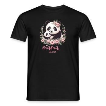 Mama est 2024 I Panda Bear Mum I First Time Mom - Männer T-Shirt - Schwarz - Vorne - AI Model Male 178 light (178cm)