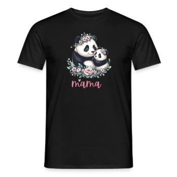 Panda Lover I Mama Panda And Cub Mother's Day - Männer T-Shirt - Schwarz - Vorne - AI Model Male 178 light (178cm)