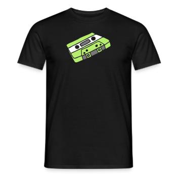 Musikkassette Tonband Music cassette tape retro - Männer T-Shirt - Schwarz - Vorne - AI Model Male 178 light (178cm)