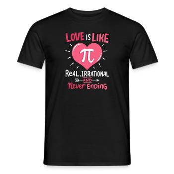 Love Is Like Pi Mathematics Math Valentine's Day - Men's T-Shirt - black - Front - AI Model Male 178 light (178cm)