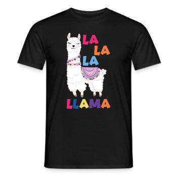 La La La Llama - Men's T-Shirt - black - Front - AI Model Male 178 light (178cm)