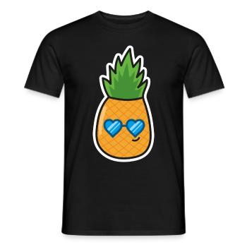 Ananas Süß Urlaub Sonnenbrille - Männer T-Shirt - Schwarz - Vorne - AI Model Male 178 light (178cm)