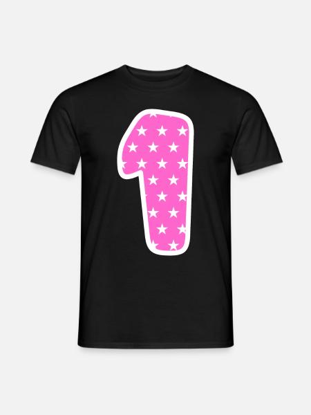 Eins - Männer T-Shirt - Schwarz