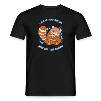 Life Is Too Short Just Eat The Cookie Funny Cookie - Männer T-Shirt - Schwarz - Vorne - AI Model Male 178 light (178cm)