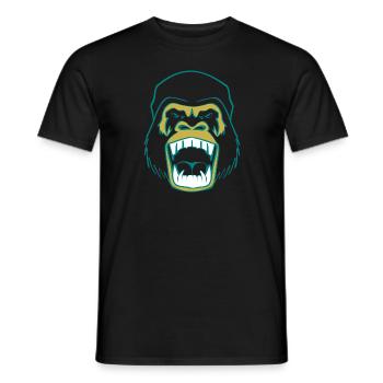 Angry Gorilla Face - Men's T-Shirt - black - Front - AI Model Male 178 light (178cm)