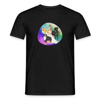 Dogs - Men's T-Shirt - black - Front - AI Model Male 178 light (178cm)