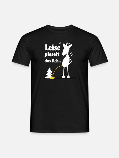 Weihnachtslied Schnee Reh - Männer T-Shirt - Schwarz