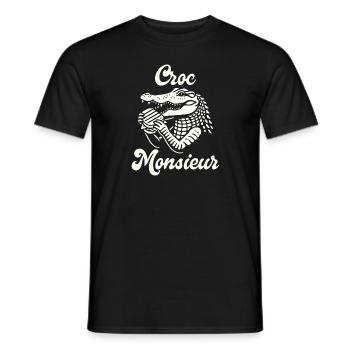 Croque Monsieur Crocodile Croc Monsieur French - Men's T-Shirt - black - Front - AI Model Male 178 light (178cm)
