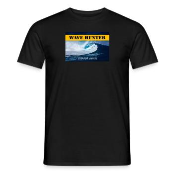 T-shirt ocean Wave Hunter Summer Beach - T-shirt homme - noir - Devant - AI Model Male 178 light (178cm)
