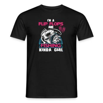 Ich bin ein Flip Flop und Fischer Mädchen - Männer T-Shirt - Schwarz - Vorne - AI Model Male 178 light (178cm)