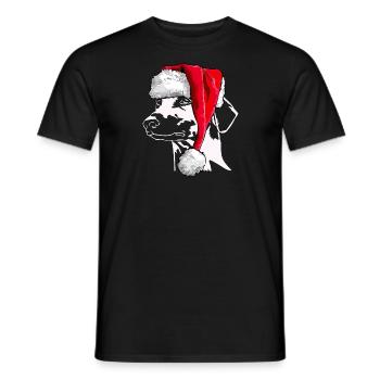 Santa SLOUGHI Christmas Dogs Greyhound Wilsigns - Men's T-Shirt - black - Front - AI Model Male 178 light (178cm)