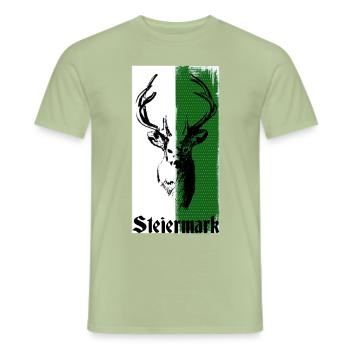 Styrie - T-shirt homme - vert sauge - Devant - AI Model Male 178 light (178cm)