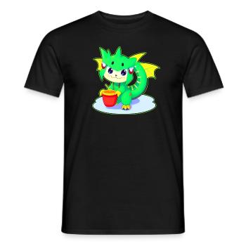 Vilain mignon vert fantaisie dragon - T-shirt homme - noir - Devant - AI Model Male 178 light (178cm)