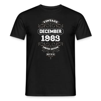 Les Legendes sont nées en Décembre 1983 40ANS - T-shirt homme - noir - Devant - AI Model Male 178 light (178cm)