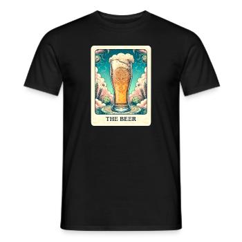 Lustige Tarot Karten Parodie Bier The Beer Männer - Männer T-Shirt - Schwarz - Vorne - AI Model Male 178 light (178cm)