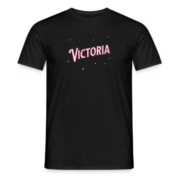 Nom Victoria personnalisé - T-shirt homme - noir - Devant - AI Model Male 178 light (178cm)