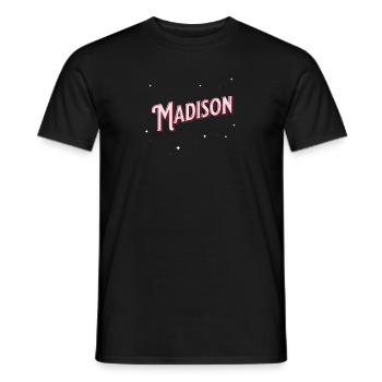Madison Namen personalisiert - Männer T-Shirt - Schwarz - Vorne - AI Model Male 178 light (178cm)