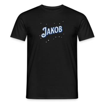 Jakob name personalized - Men's T-Shirt - black - Front - AI Model Male 178 light (178cm)