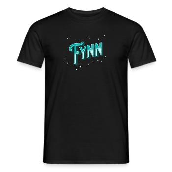 Fynn Namen personalisiert - Männer T-Shirt - Schwarz - Vorne - AI Model Male 178 light (178cm)