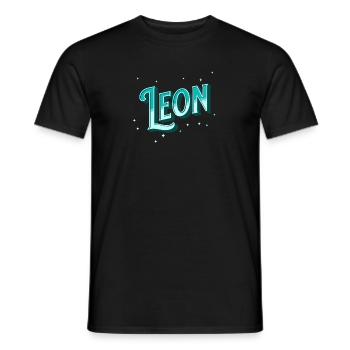 Leon names personalized - Men's T-Shirt - black - Front - AI Model Male 178 light (178cm)