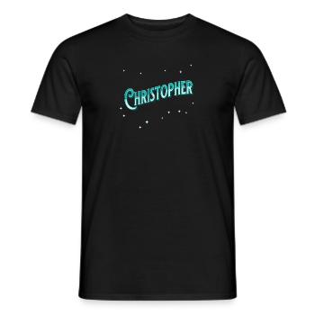 Christopher name personalized - Men's T-Shirt - black - Front - AI Model Male 178 light (178cm)