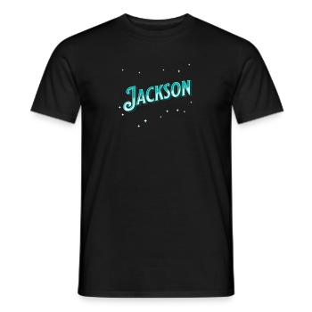 Jackson Namen personalisiert - Männer T-Shirt - Schwarz - Vorne - AI Model Male 178 light (178cm)